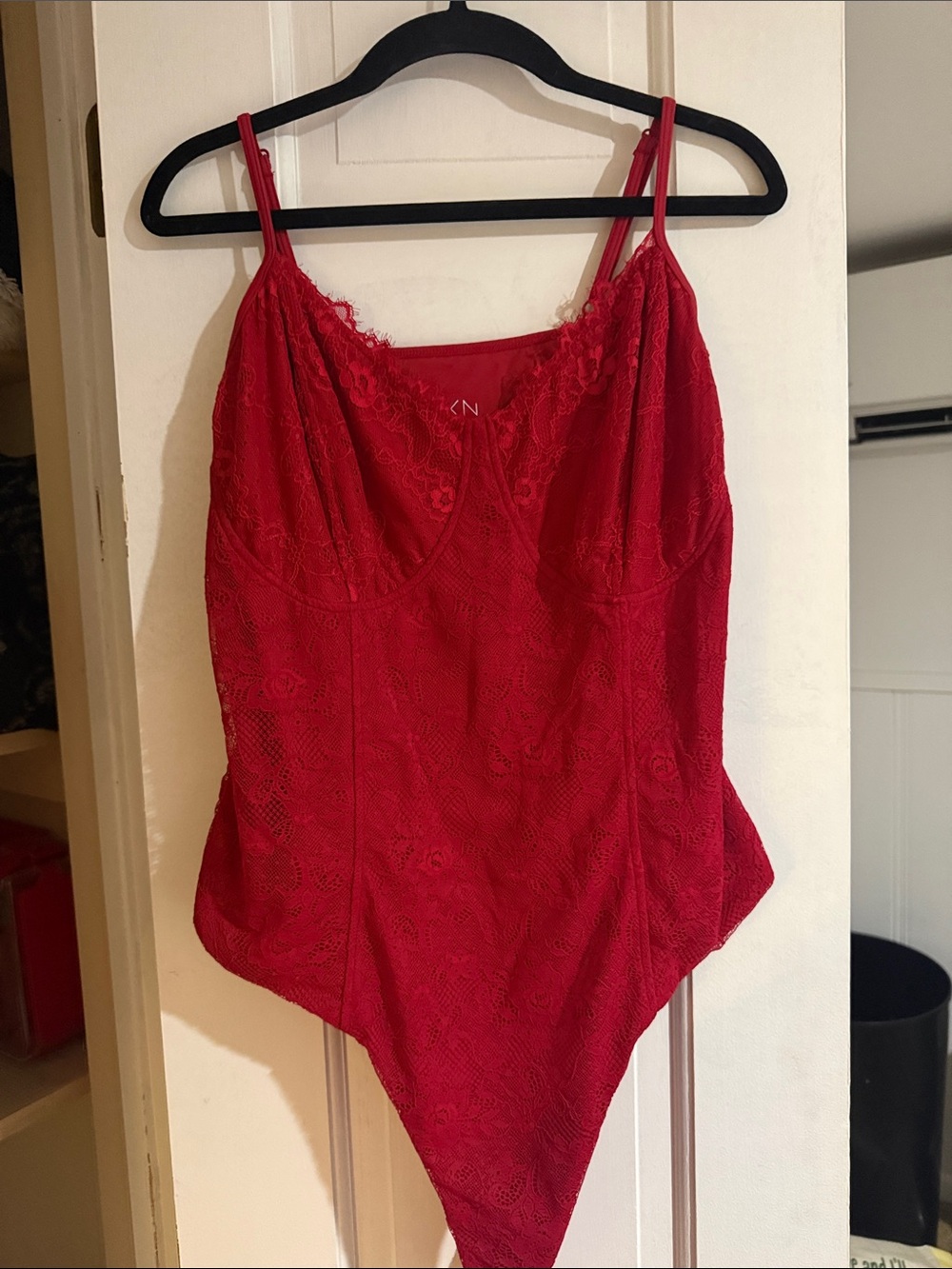 Red Lace Bodysuit Cami - Women Tops